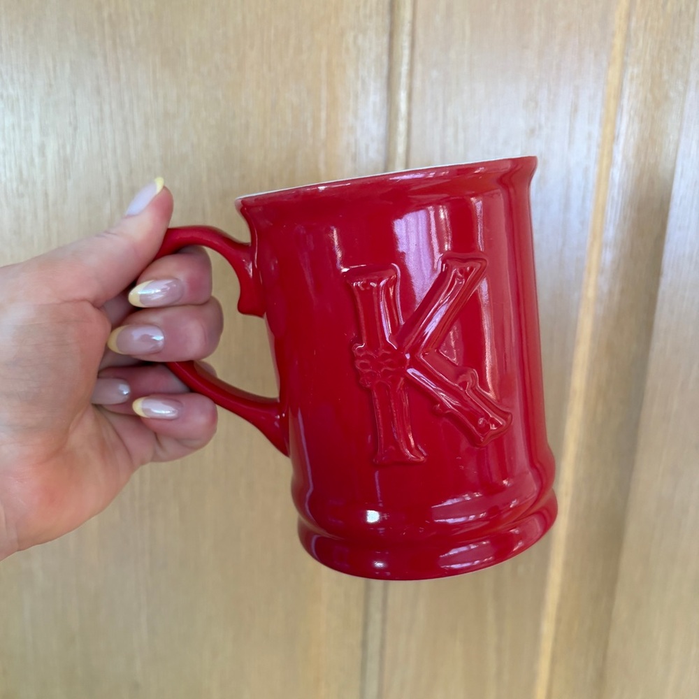 🤍Red Monogram K Ceramic Mug 🤍